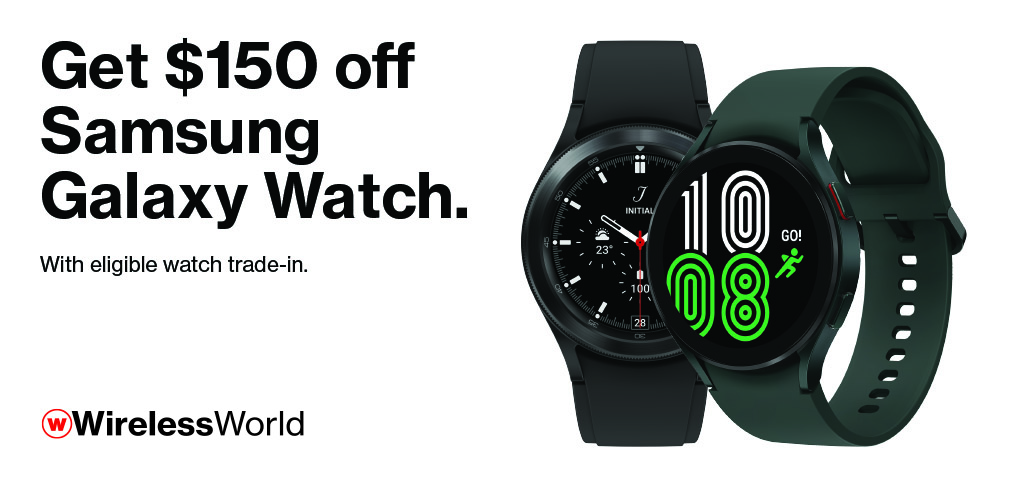 Get $150 off Samsung Galaxy Watch with eligible watch trade-in