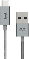 PureGear - 10ft Braided USBA to USBC Cable - Space Gray
