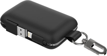 Qmadix - Power Bank 5000 Mah For Apple Lightning Devices - Black