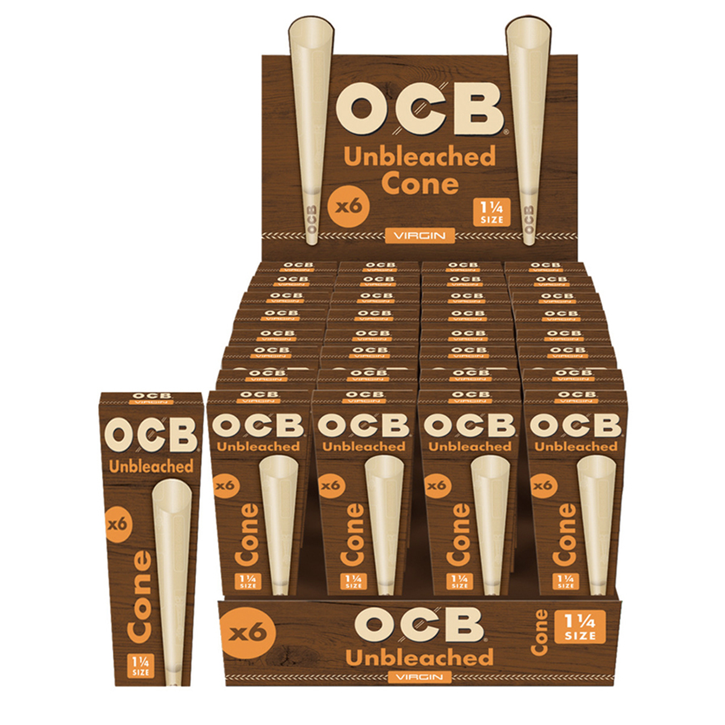 OCB, Virgin Unbleached 1.25 Cones