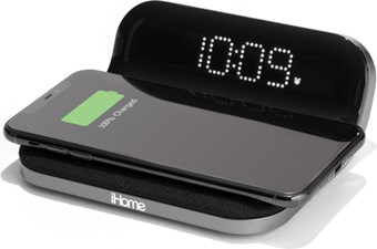 iHome - Compact Alarm Clock w/Qi Wireless and USB Charging
