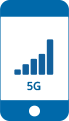 Icon for a 5G connected smartphone