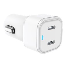 Qmadix 20w White Dual Port Power Delivery Car Charger