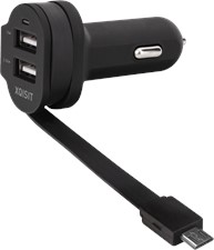 XQISIT Xqisit Dual-USB 6A Car Charger w/Integrated microUSB