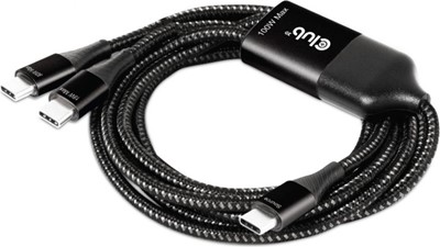 Adapter - USB-C/Y Charging Cable to 2x USB-C 100W 6ft M/M Black