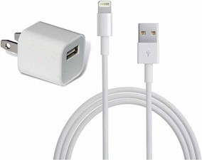 Apple Original 8-pin Lighting Wall Charger - Cube &amp; 3ft Data Cable