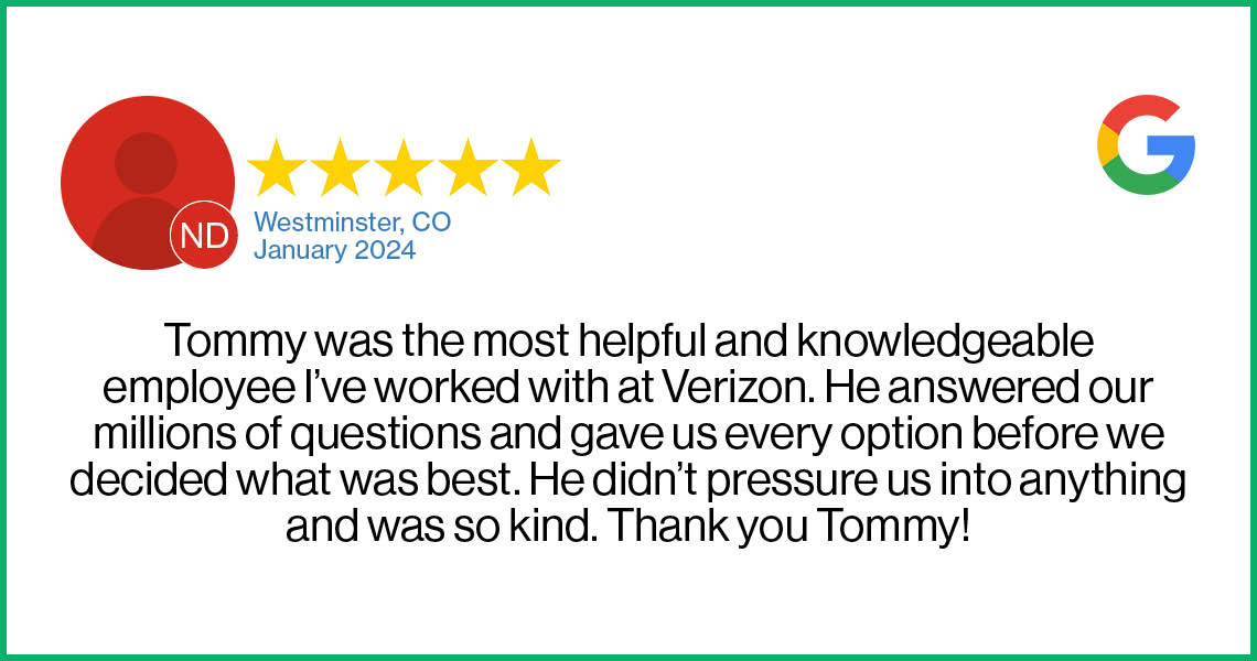 Check out this recent customer review about the Verizon Cellular Plus store in Westminster, CO