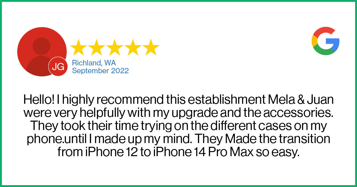 Check out this 5-star review about the Verizon Cellular Plus store in Richland, WA.