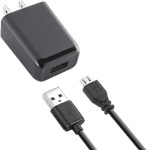 KEY Wall Charger (2 Piece) 2.4A Single Micro USB - Black